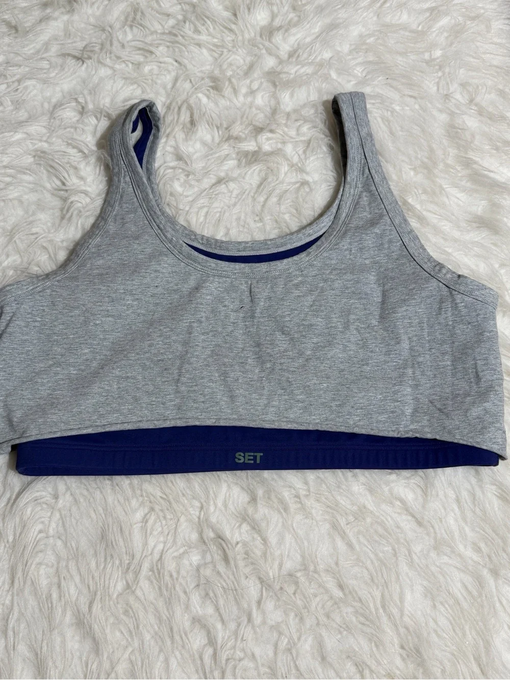 NEW Set Active XL / XXL Matching Set Shorts Sporta Bra Blue Workout Stripes